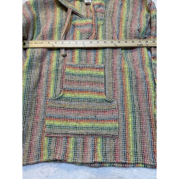 ARTESANIAS Acrylic BAJA SURF PONCHO HOODIE HOODED SWEATSHIRT JACKET Medium - Picture 9 of 16